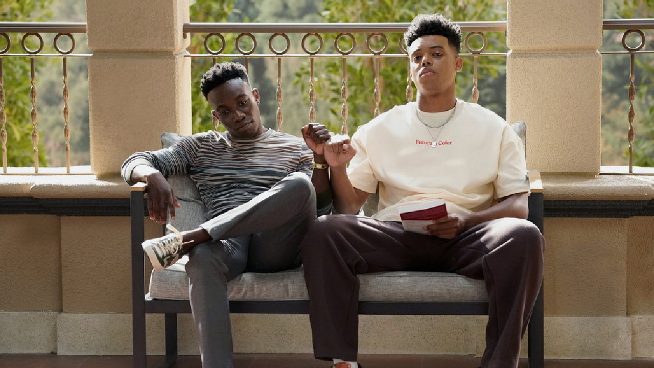 (L to R) Ollie Sholotan as Carlton, Jabari Banks as Will in Season 3 of 'Bel-Air.' Photo: Greg Gein/Peacock.