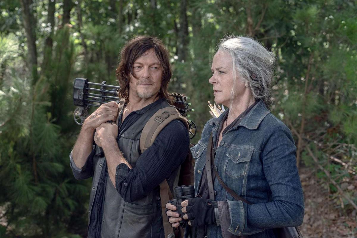 Norman Reedus and Melissa McBride in a still from 'The Walking Dead'