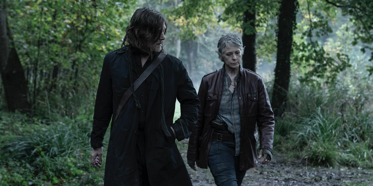 Norman Reedus and Melissa McBride in a still from 'The Walking Dead: Daryl Dixon' Season 2