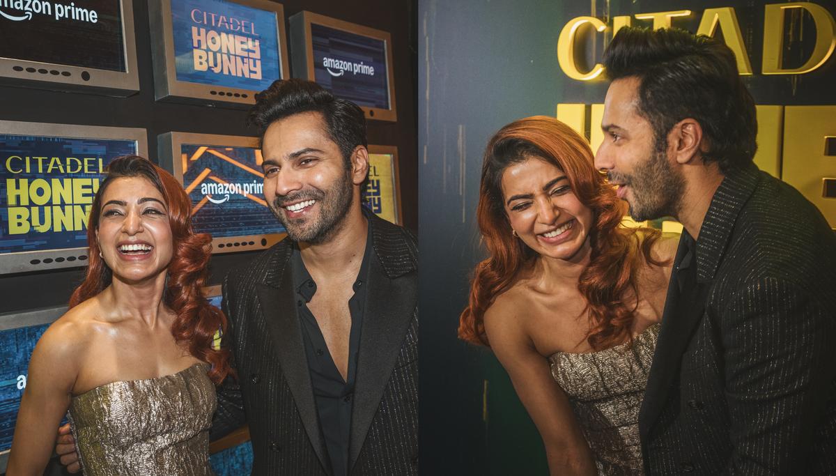 Samantha and Varun Dhawan at 'Citadel: Honey Bunny' premiere in Mumbai on Monday